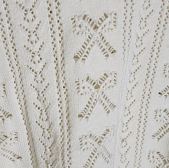 LoveShackFancy Cream Cable Knit Crew Neck Sweater - Picture 4 of 9